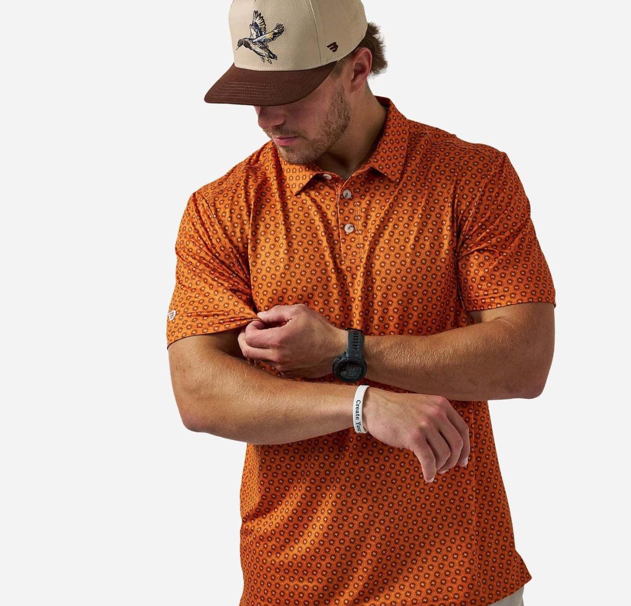 Vintage Helmet Polo-Orange