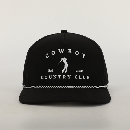 Cowboy Golfer Roped Hat-Black