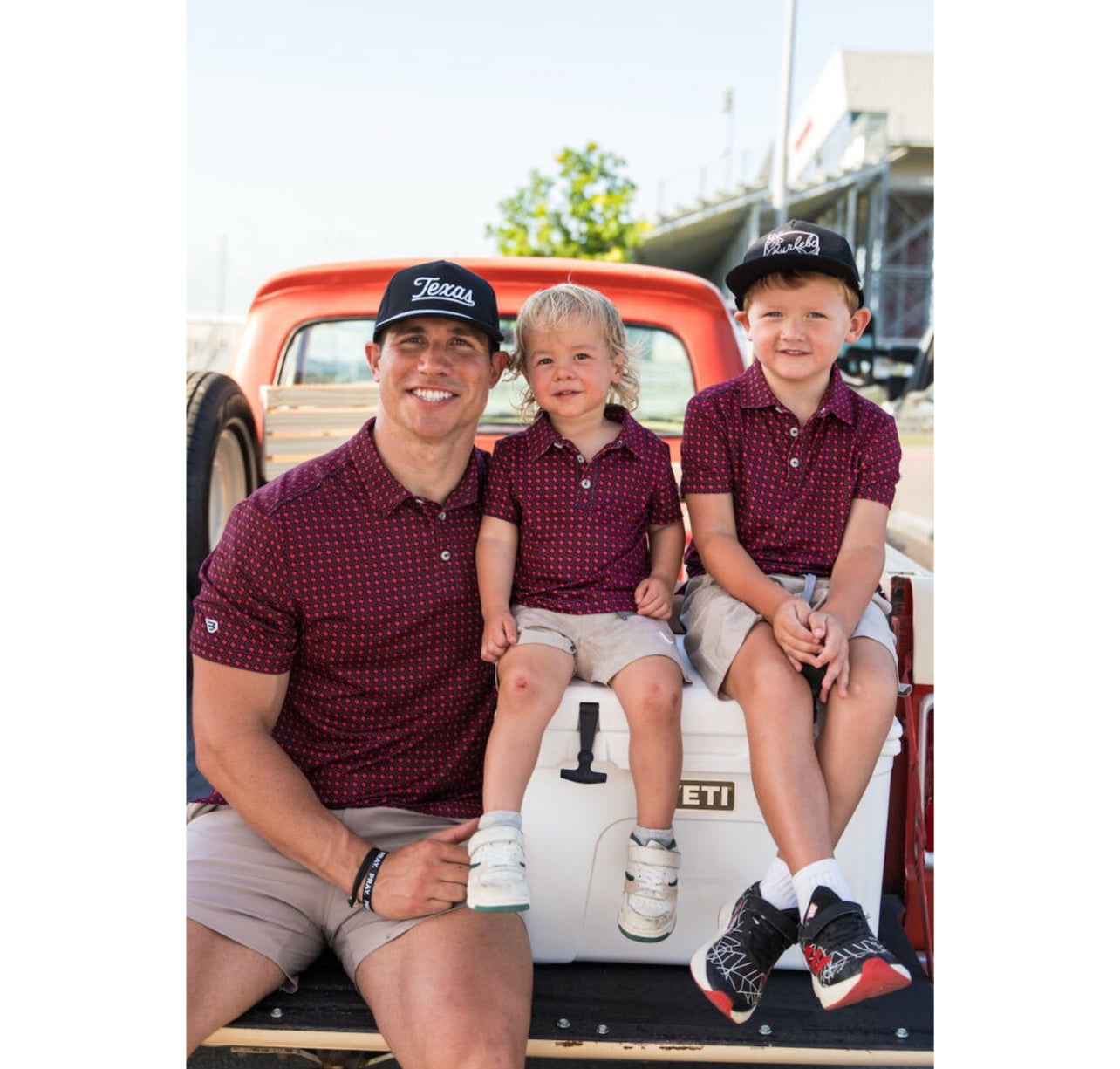 Red & Black Texas Kids Polo x Burlebo