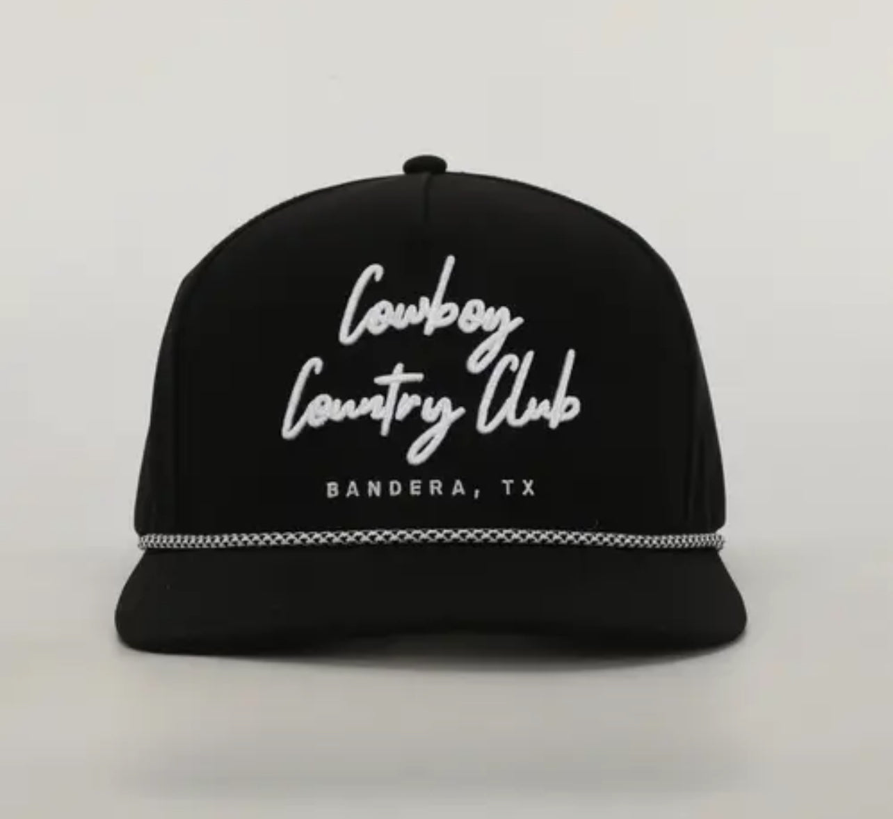 Cursive Roped Hat-Black
