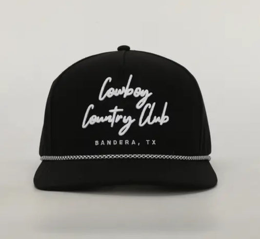 Cursive Roped Hat-Black