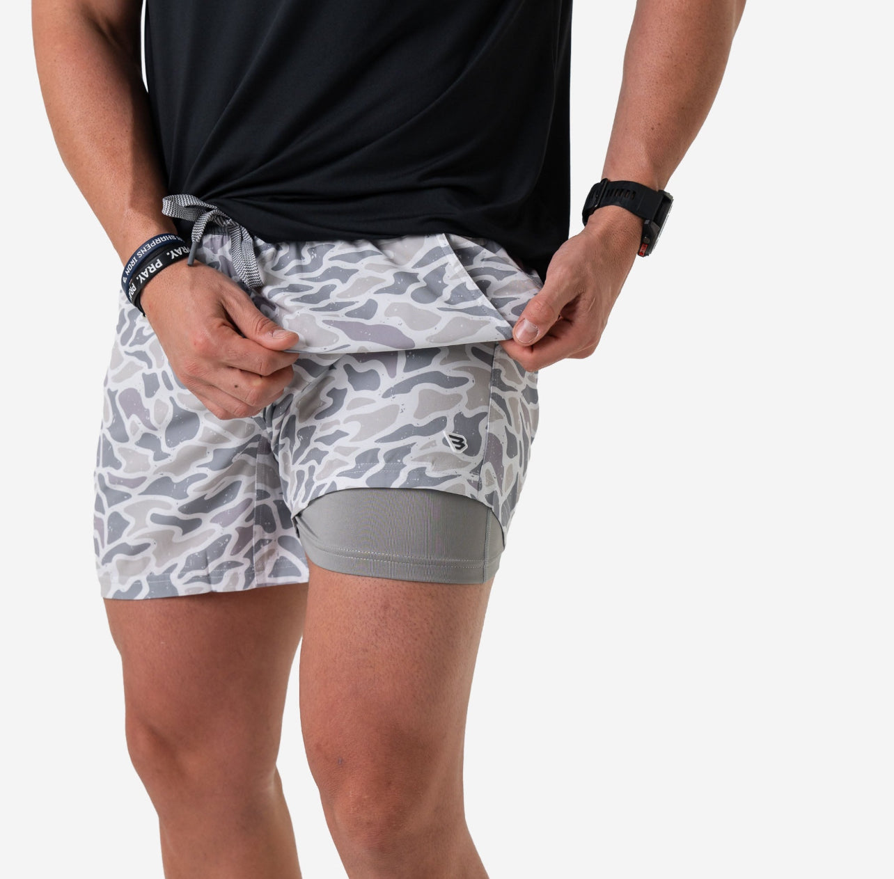White Camo Athletic Short x Burlebo