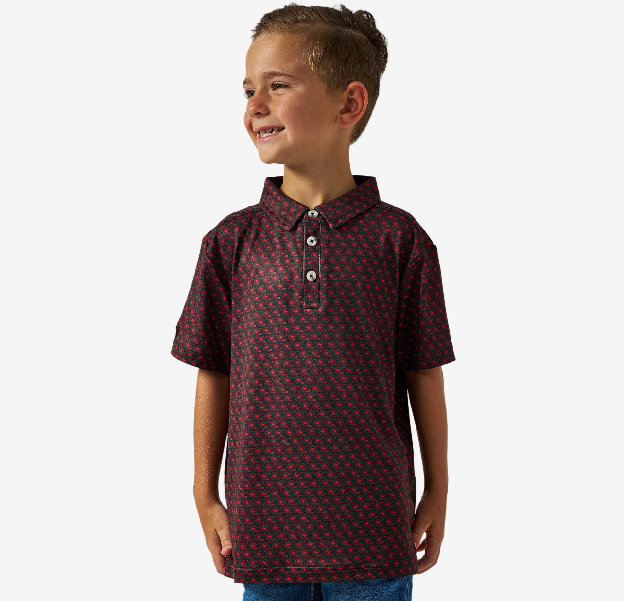 Vintage Helmets Polo-Youth-Red&Black