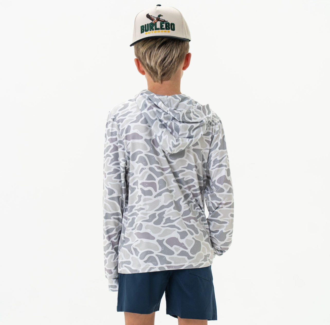 White Camo Kids Hoodie x Burlebo