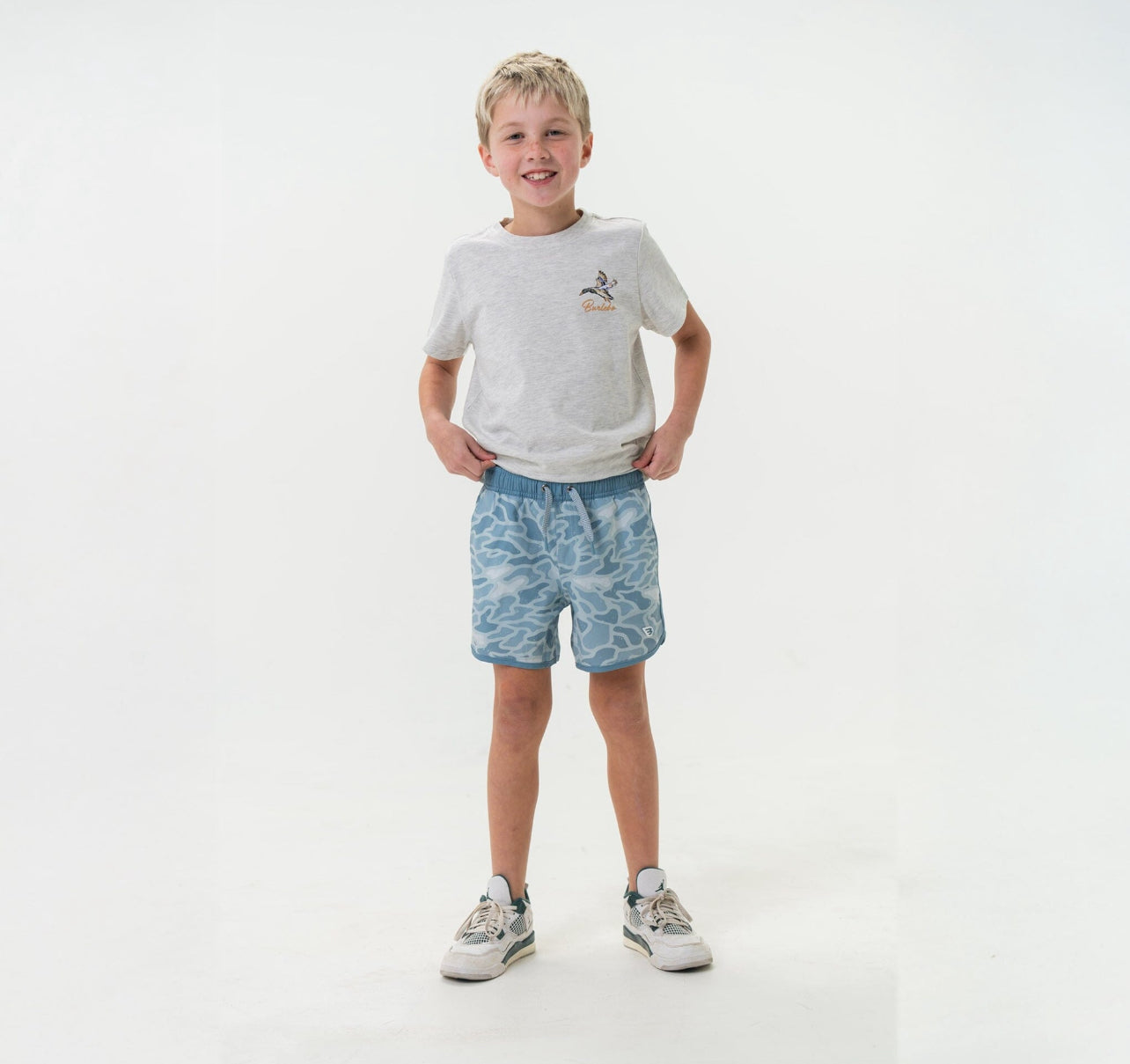 Kids Seaside Camo Swim Shorts x Burlebo