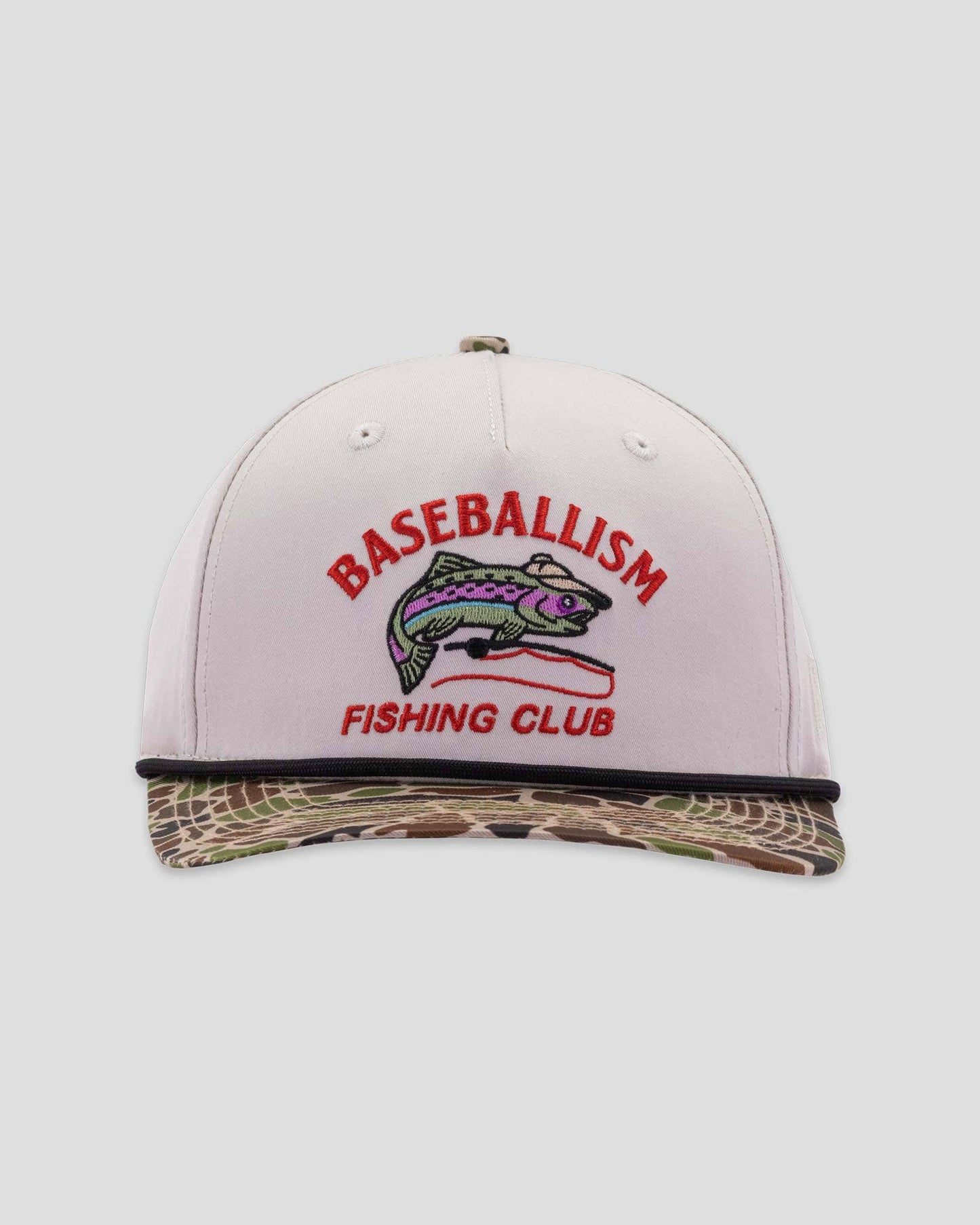Fishing Club Angler Five Panel Rope Cap - Camo