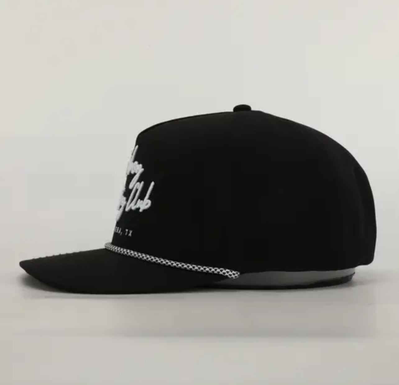 Cursive Roped Hat-Black