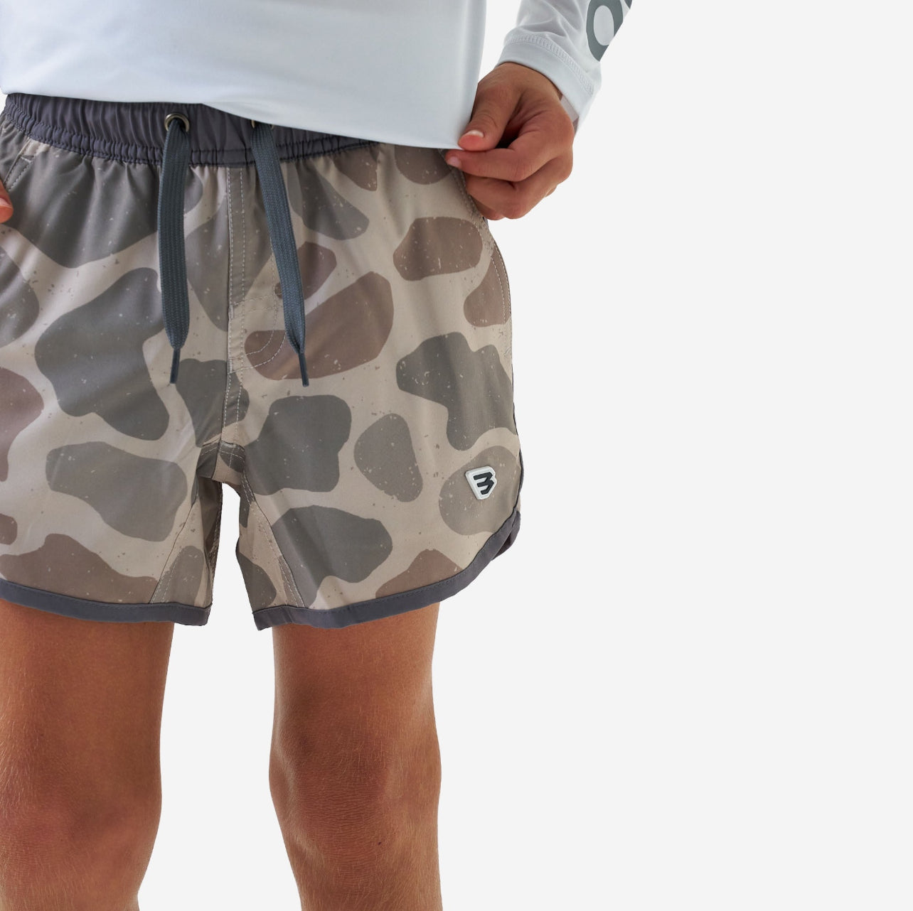 Kids Classic Deer Camo Swim Shorts x Burlebo