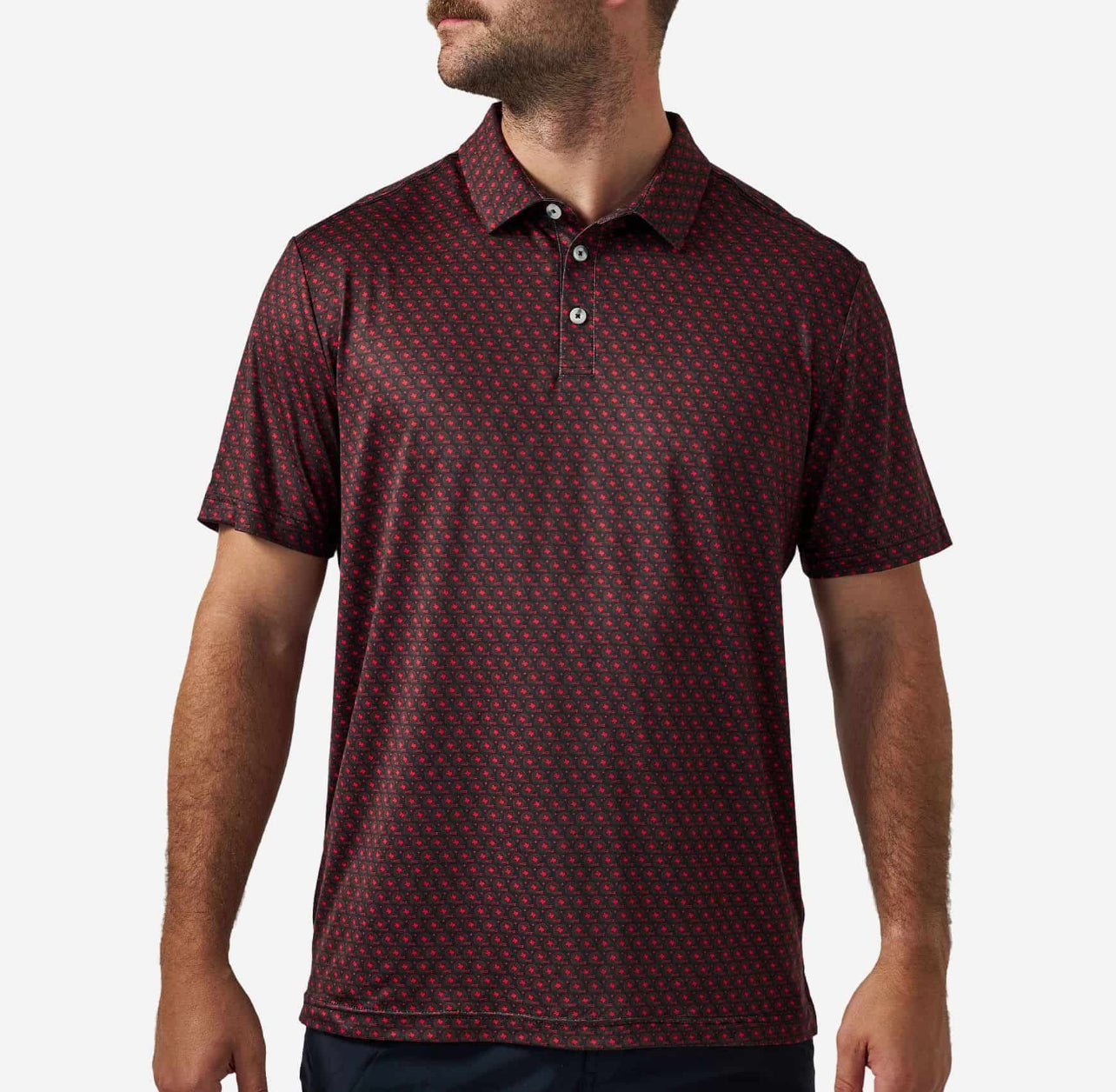 Vintage Helmet Polo-Red&Black