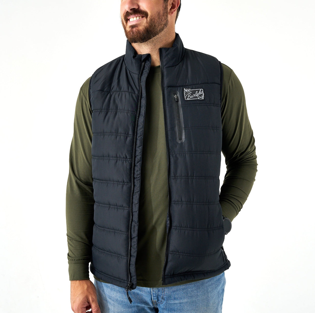 Black Puffer Vest x Burlebo