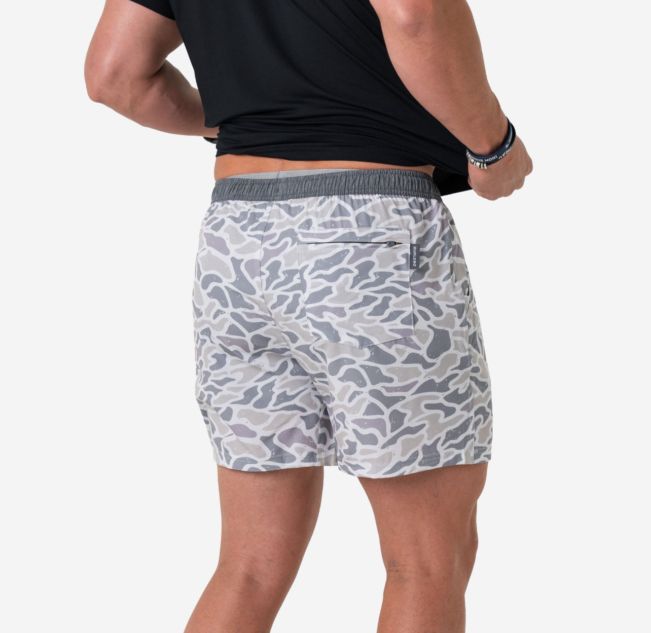 White Camo Athletic Short x Burlebo