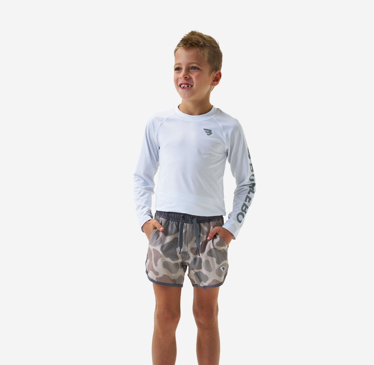 Kids Classic Deer Camo Swim Shorts x Burlebo
