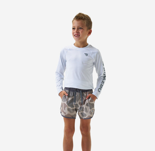 Kids Classic Deer Camo Swim Shorts x Burlebo