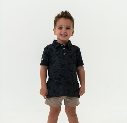 Black Camo Kids Polo x Burlebo