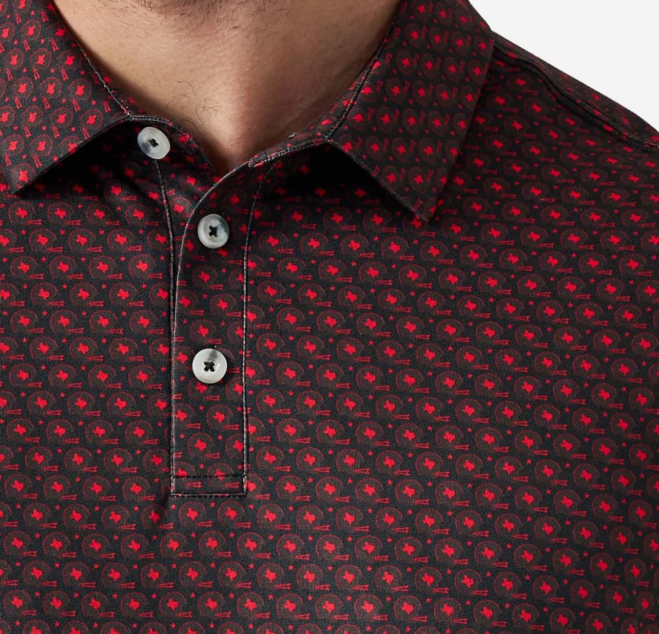 Vintage Helmet Polo-Red&Black