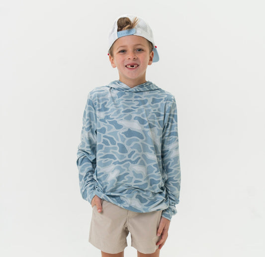 Kids Seaside Camo Hoodie x Burlebo
