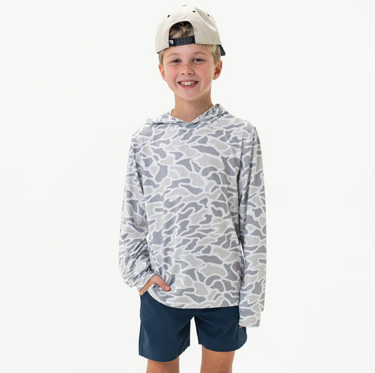White Camo Kids Hoodie x Burlebo