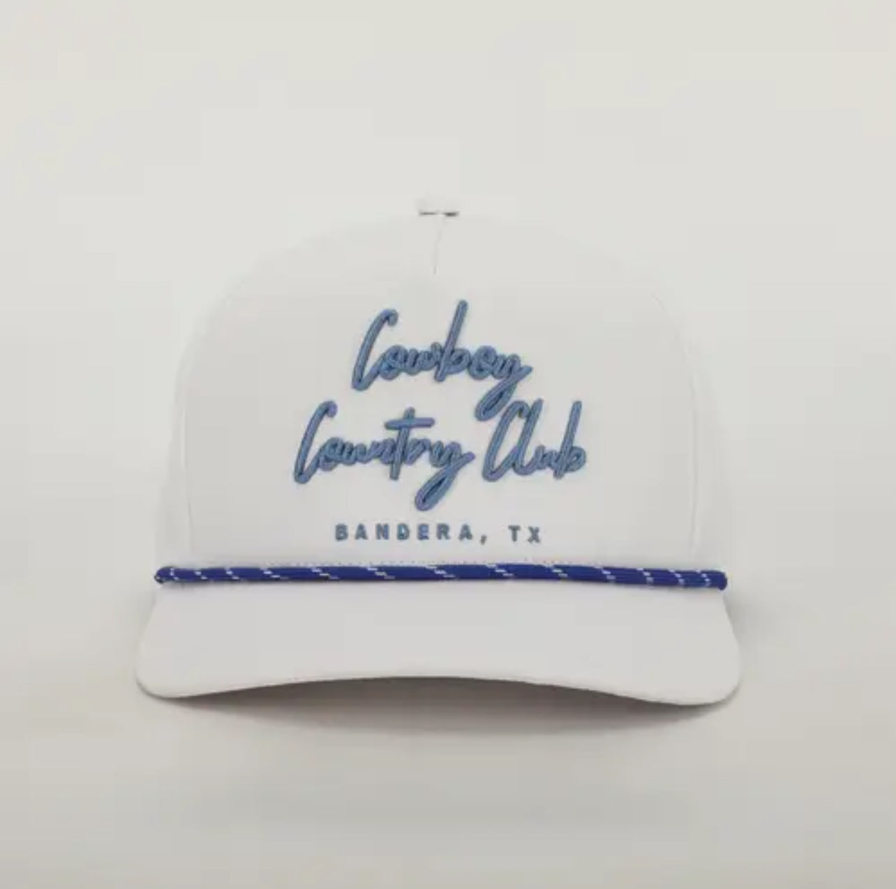 Cursive Roped Hat-White