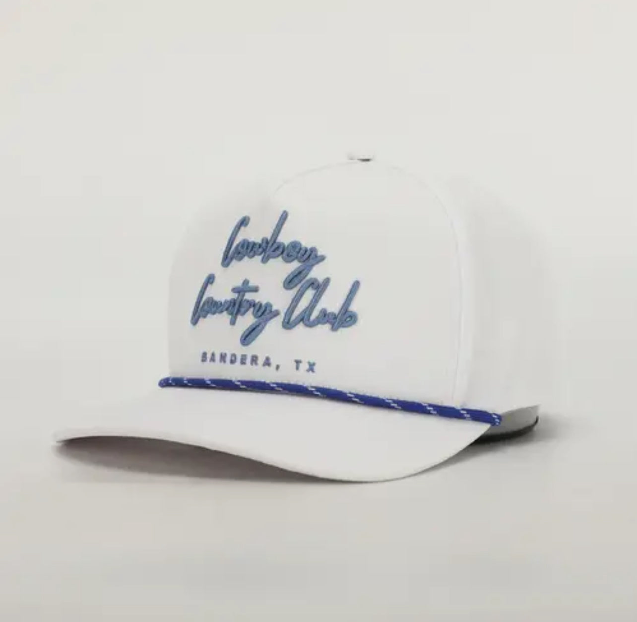 Cursive Roped Hat-White