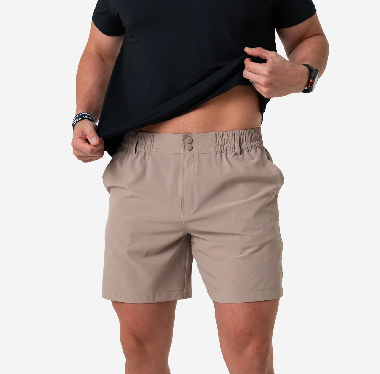 Everyday Shorts-Cobblestone Khaki x Burlebo