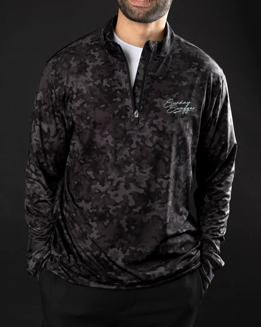 Quarter Zip Black Camo x Sunday Swagger