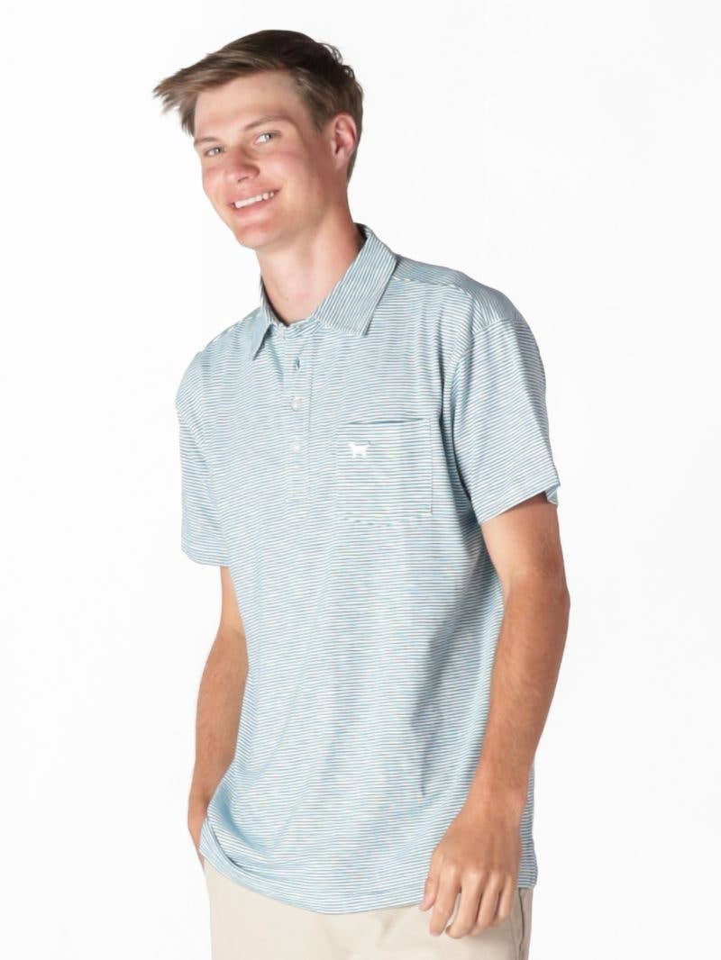 Seaside Polo-Light Blue Stripe