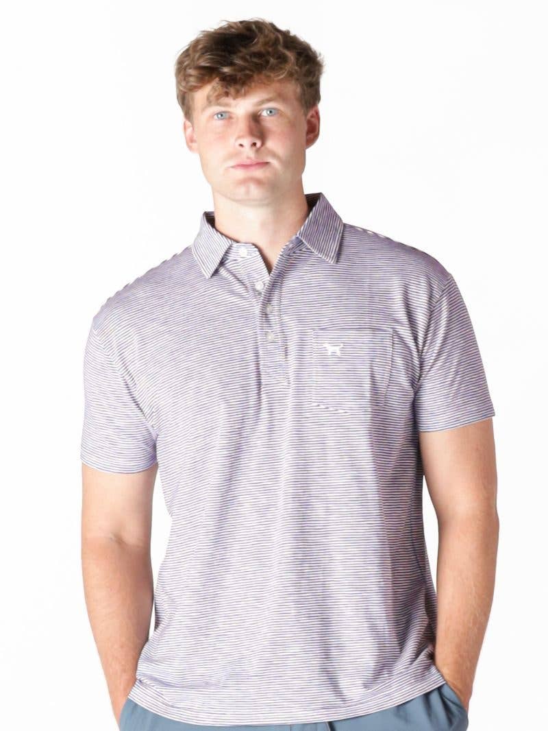 Seaside Polo-Navy Blue Stripe