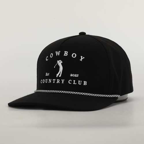 Cowboy Golfer Roped Hat-Black