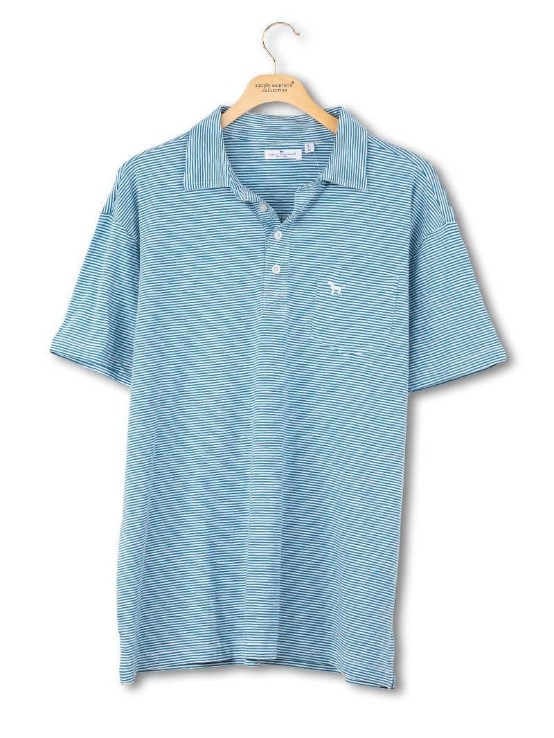 Seaside Polo-Light Blue Stripe