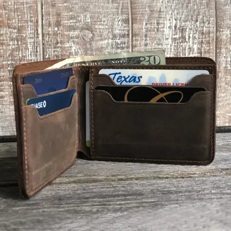 Leather Bifold Wallet-Rustic